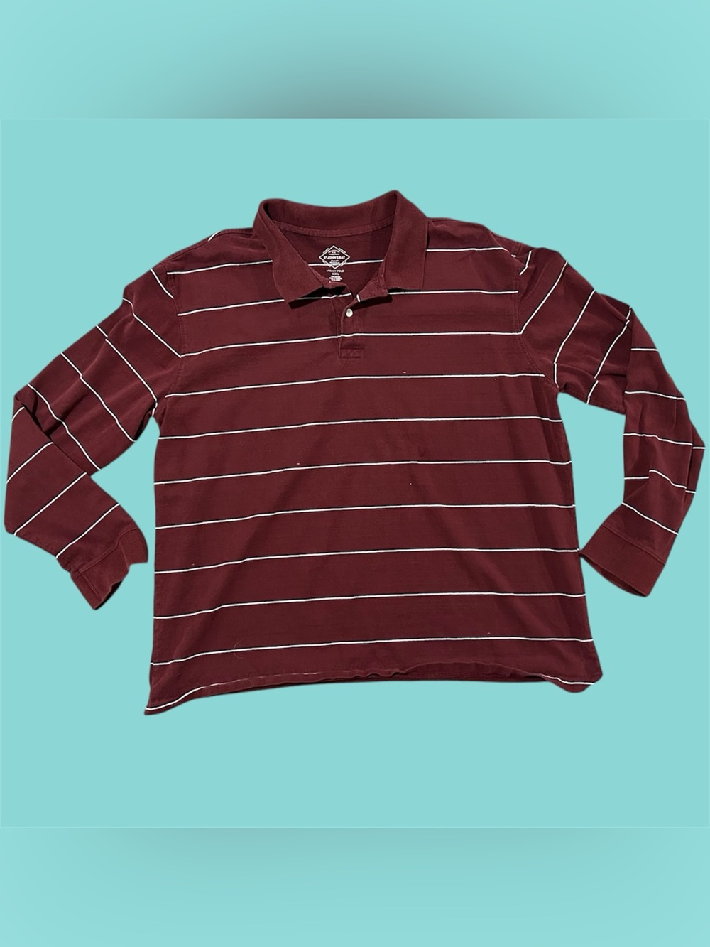 Vintage 80s/90s Grandpa Knit Long Sleeve Funky Polo Shirt / Striped Rugby Shirt